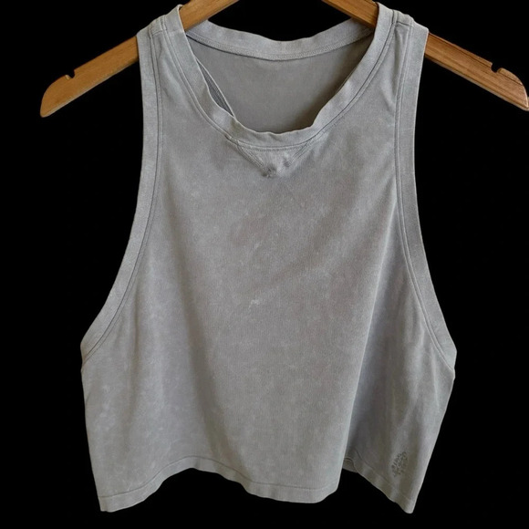 Free People Movement Size XS/S Gray Marble Racerback Knit Tank Top Activewear - Picture 1 of 4